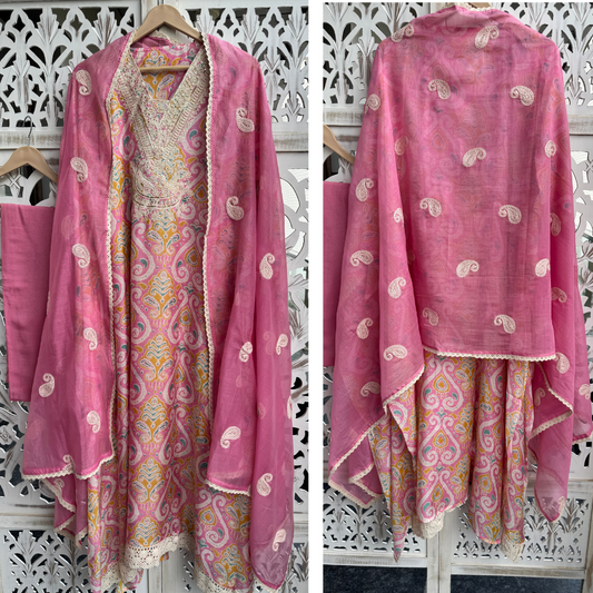 Ikat Muslin Suit- E017