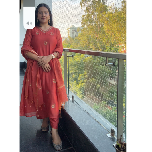 Mul Chanderi suit-  R110