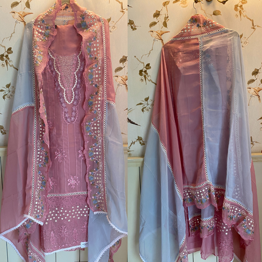 Designer Organza Suit- E041