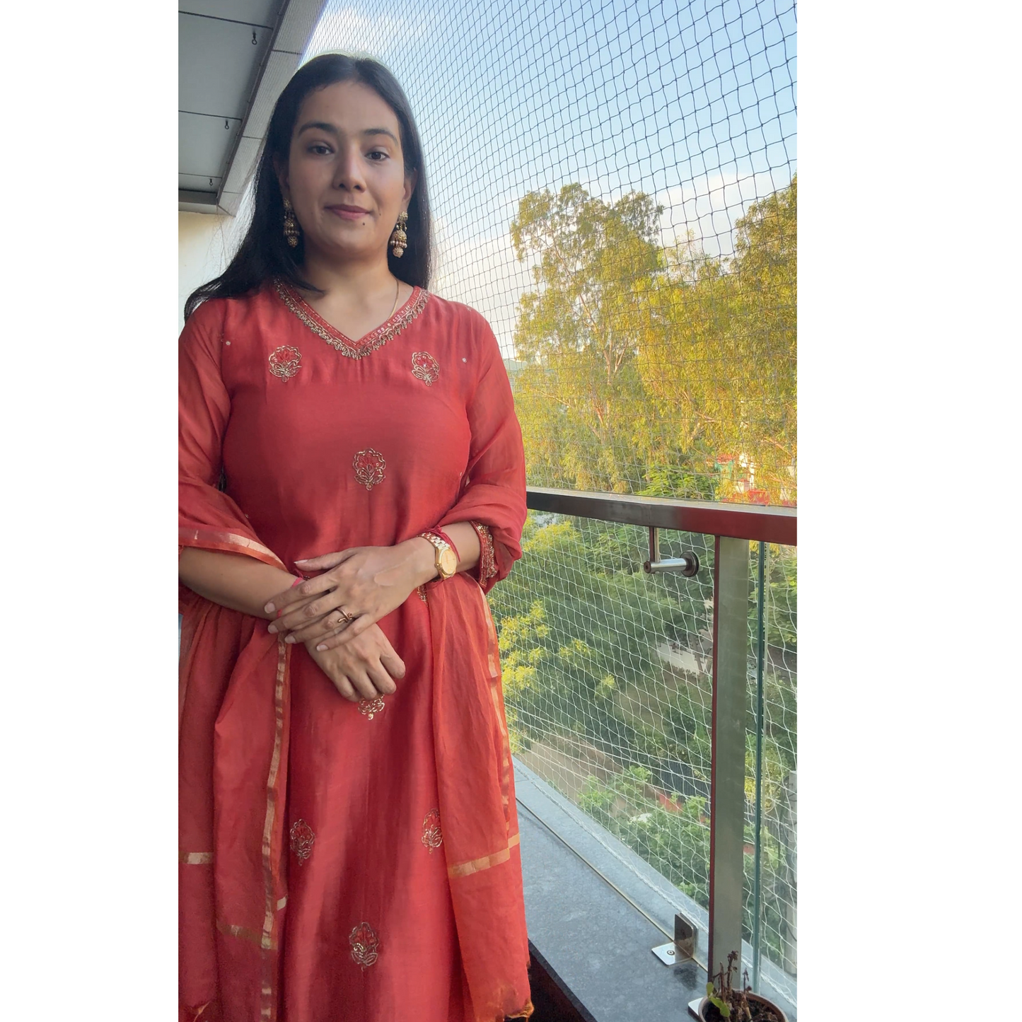 Mul Chanderi suit-  R110