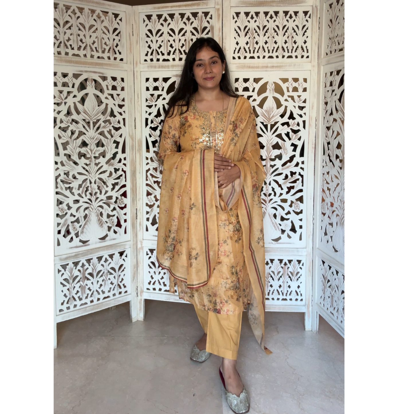 Chanderi suit-  R244