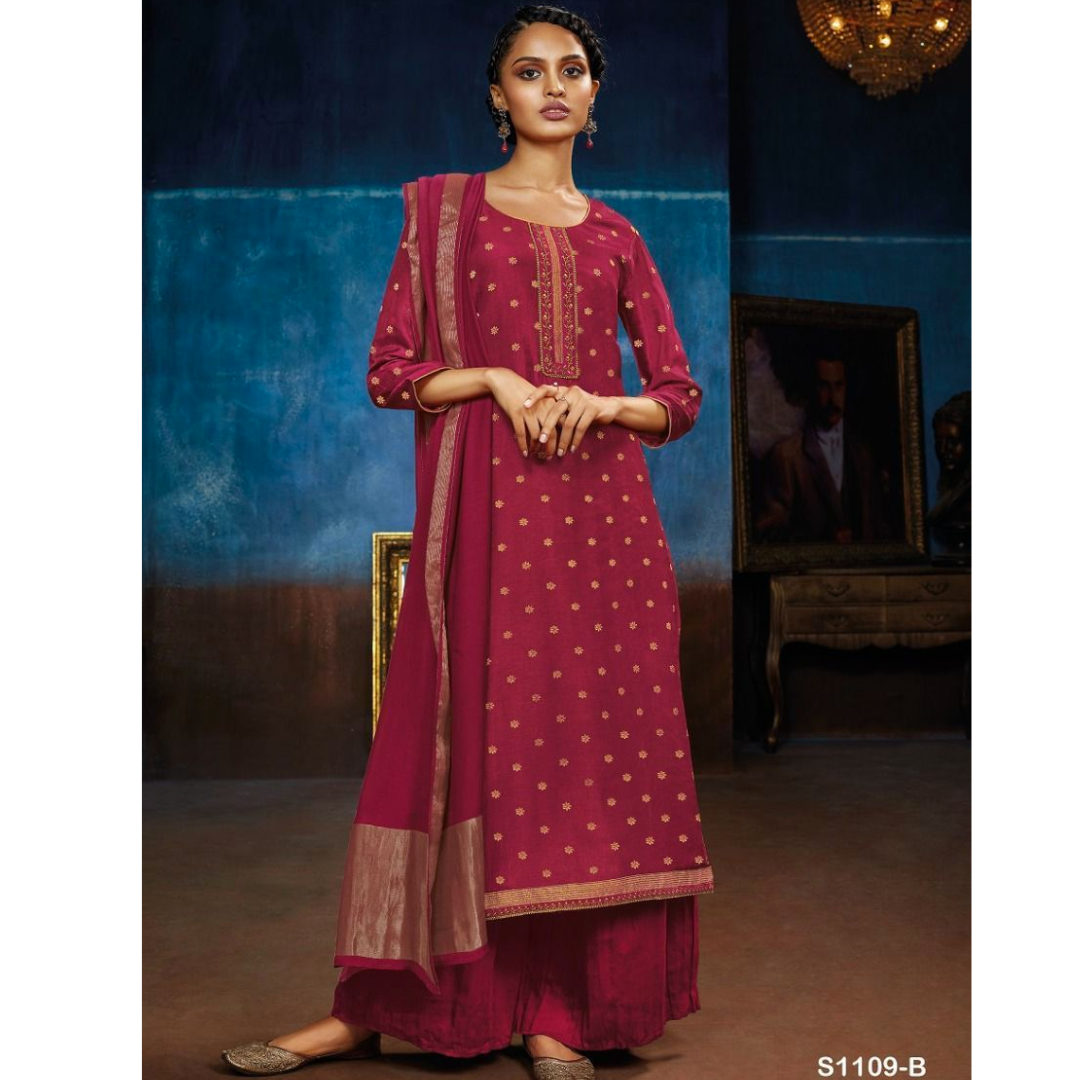 Silk jacquard suit- A099