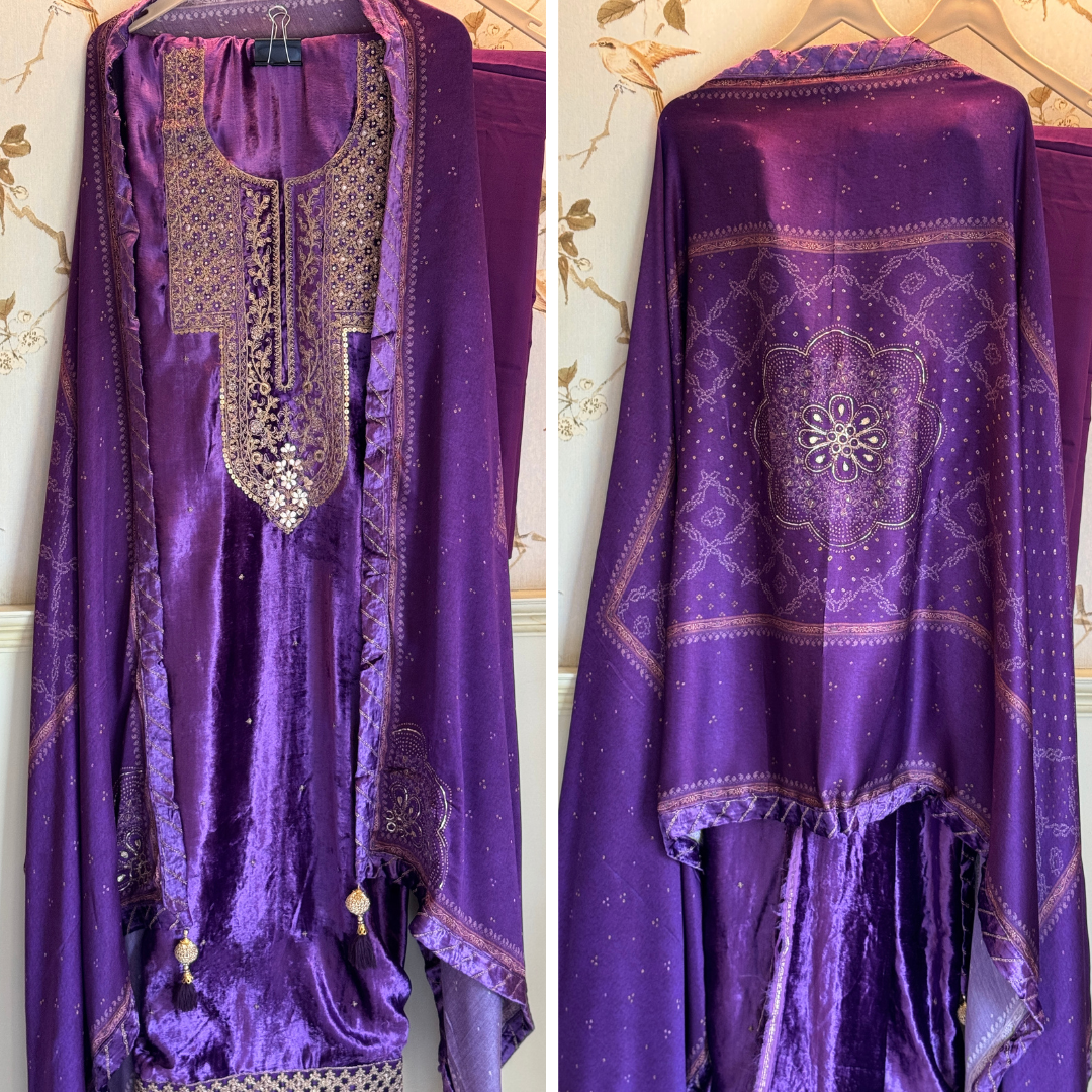 Velvet suit- Purple- E096