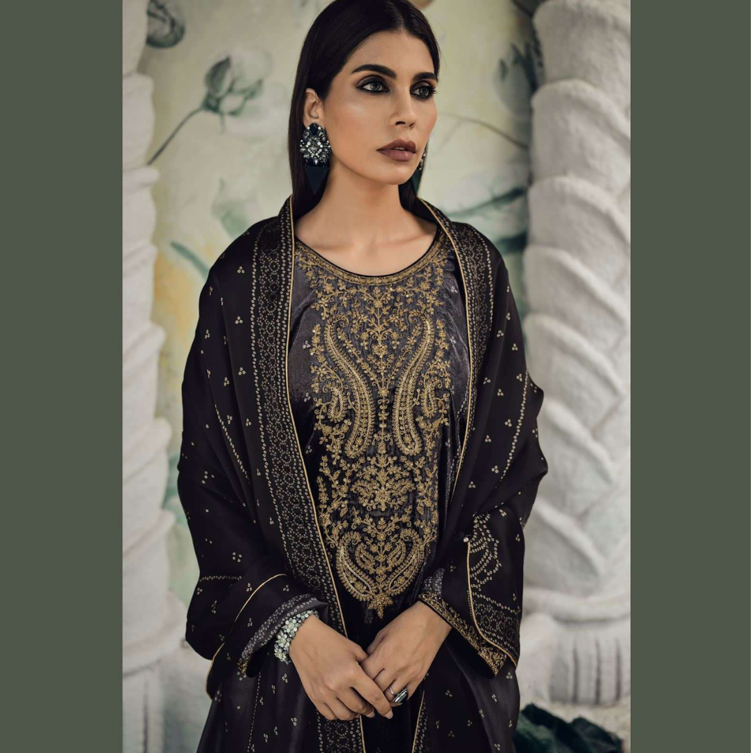 Velvet suits - Black- B158