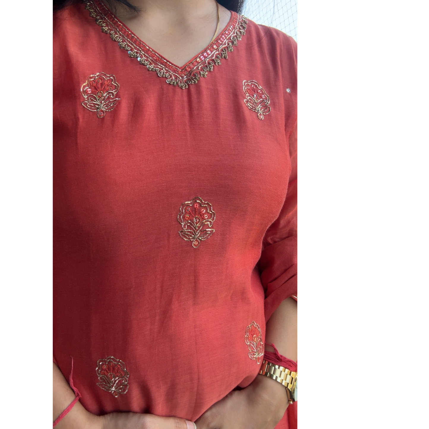 Mul Chanderi suit-  R110