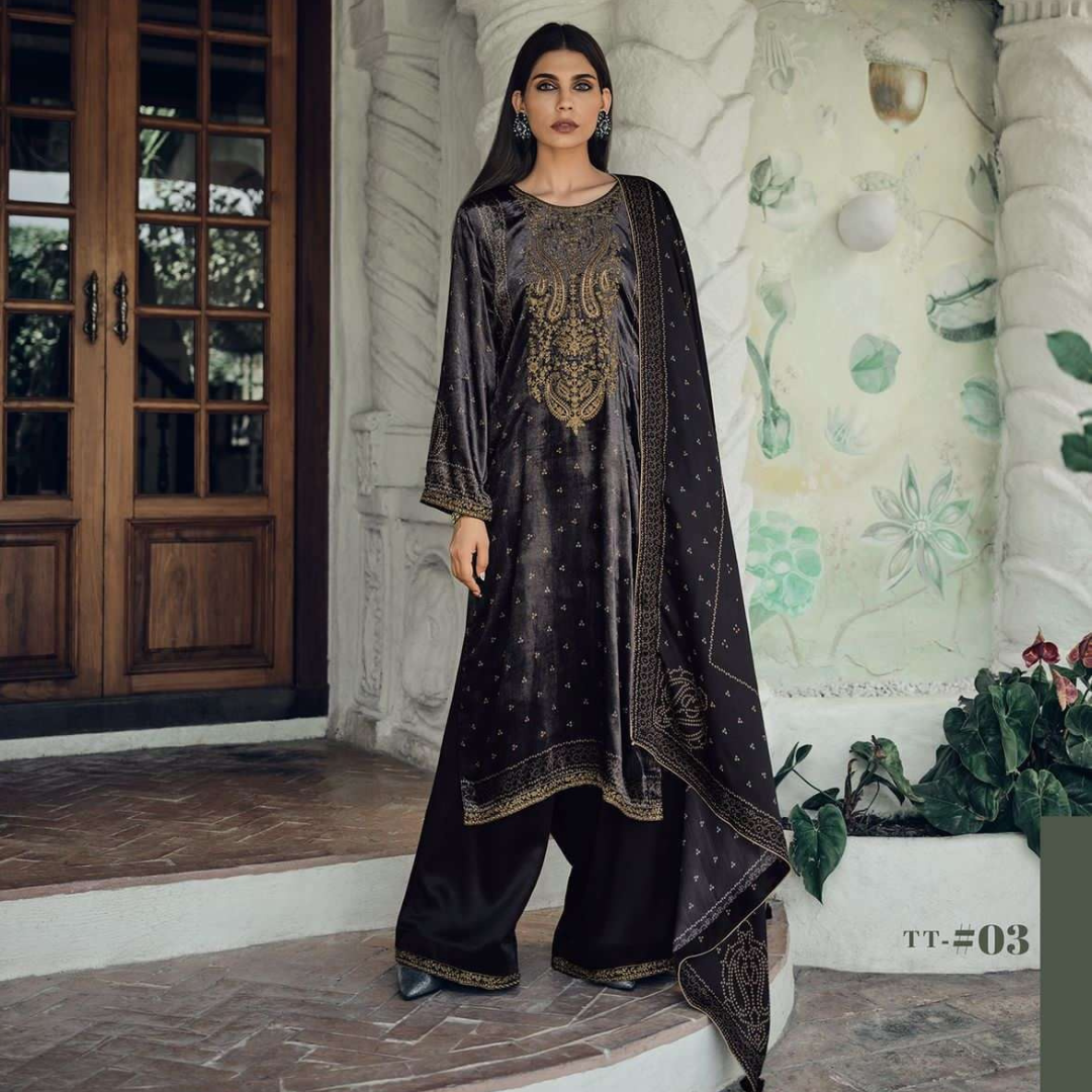 Velvet suits - Black- B158