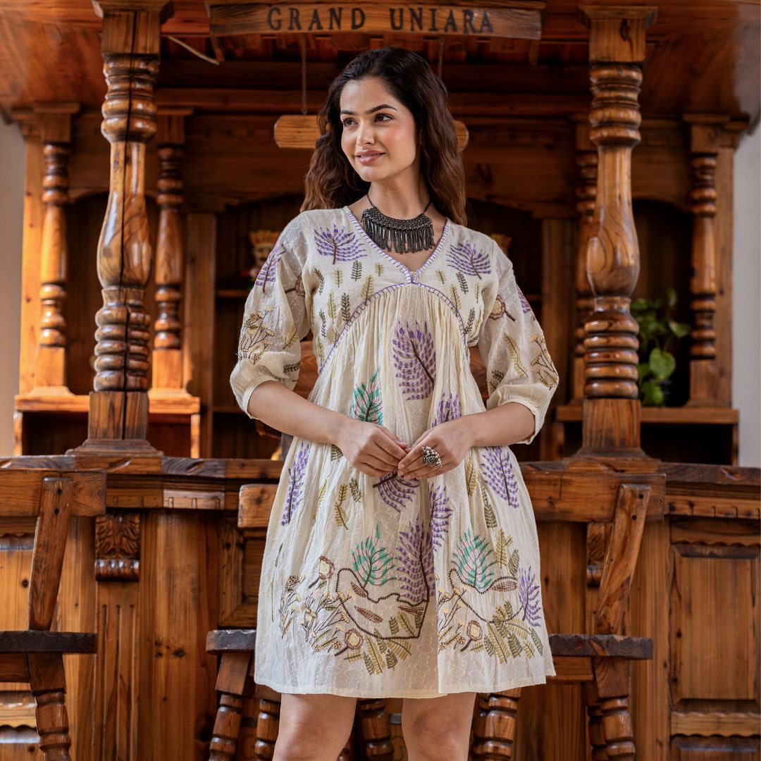 Cotton Dress (Knee length)- R087