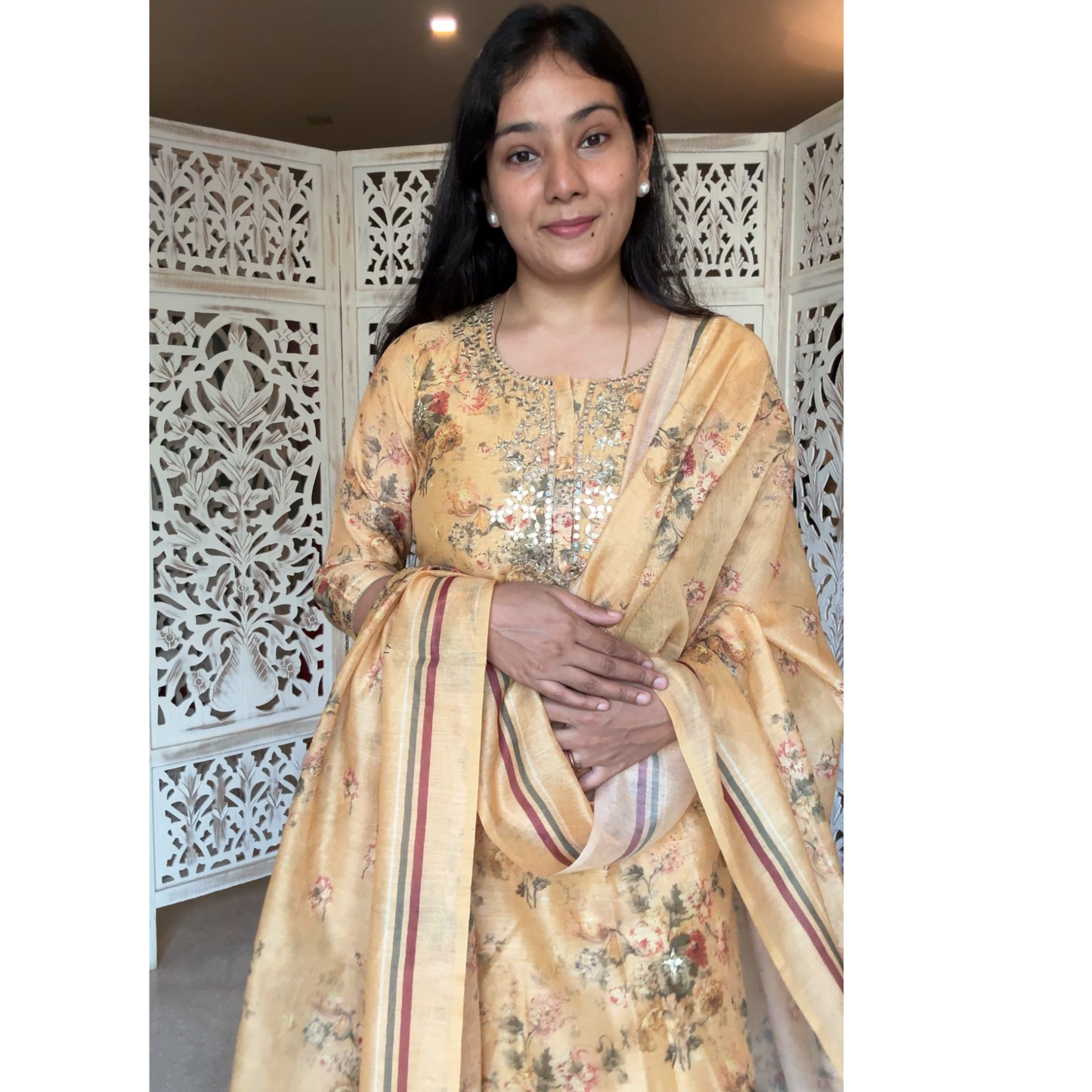 Chanderi suit-  R244