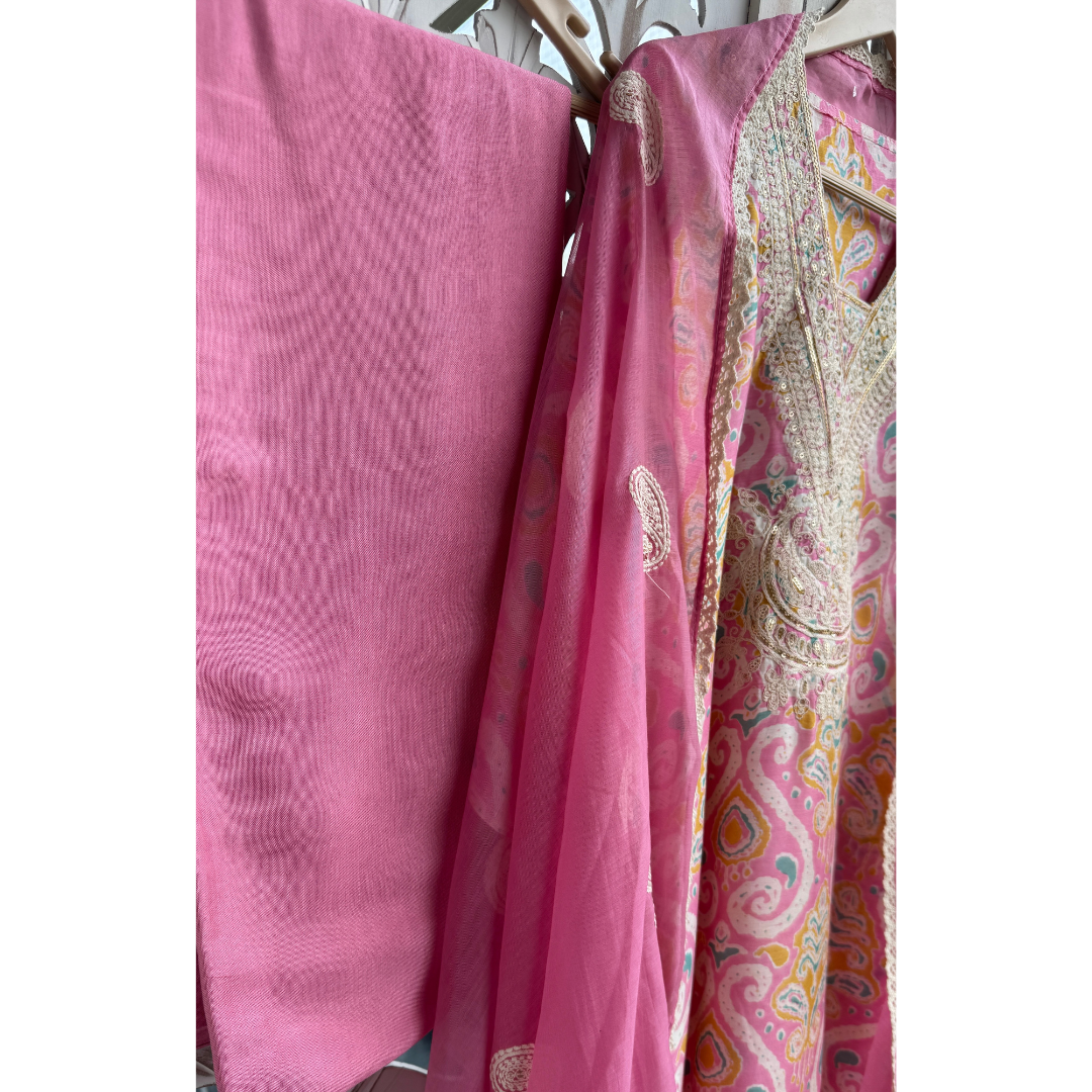 Ikat Muslin Suit- E017