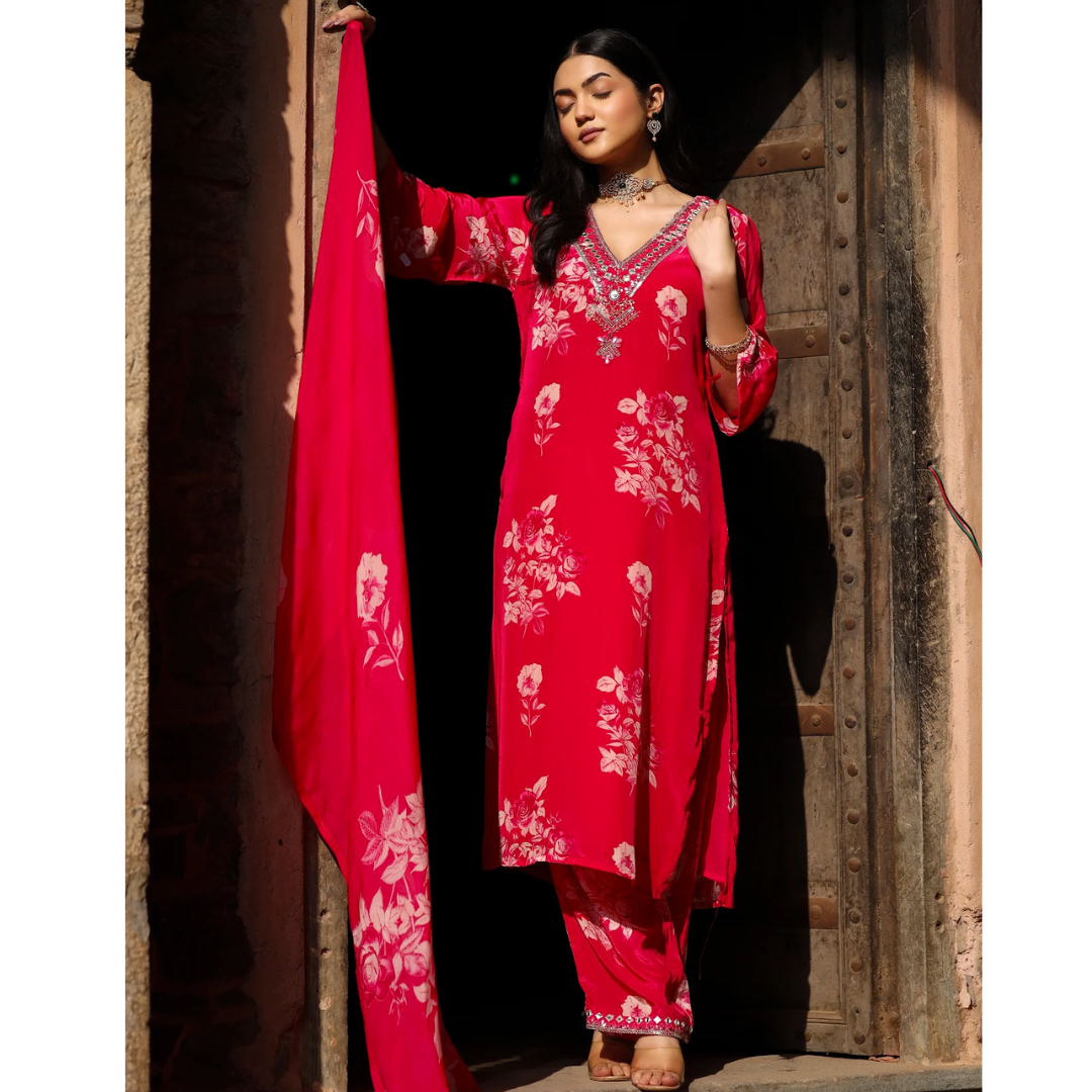 Crepe suit set- R083