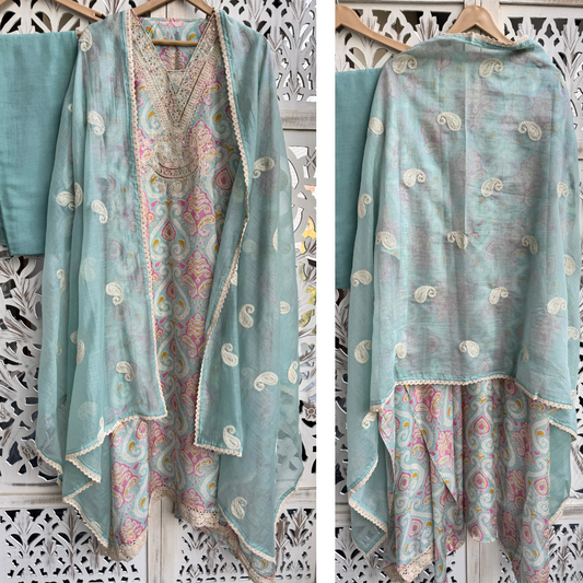 Ikat Muslin Suit- E017B