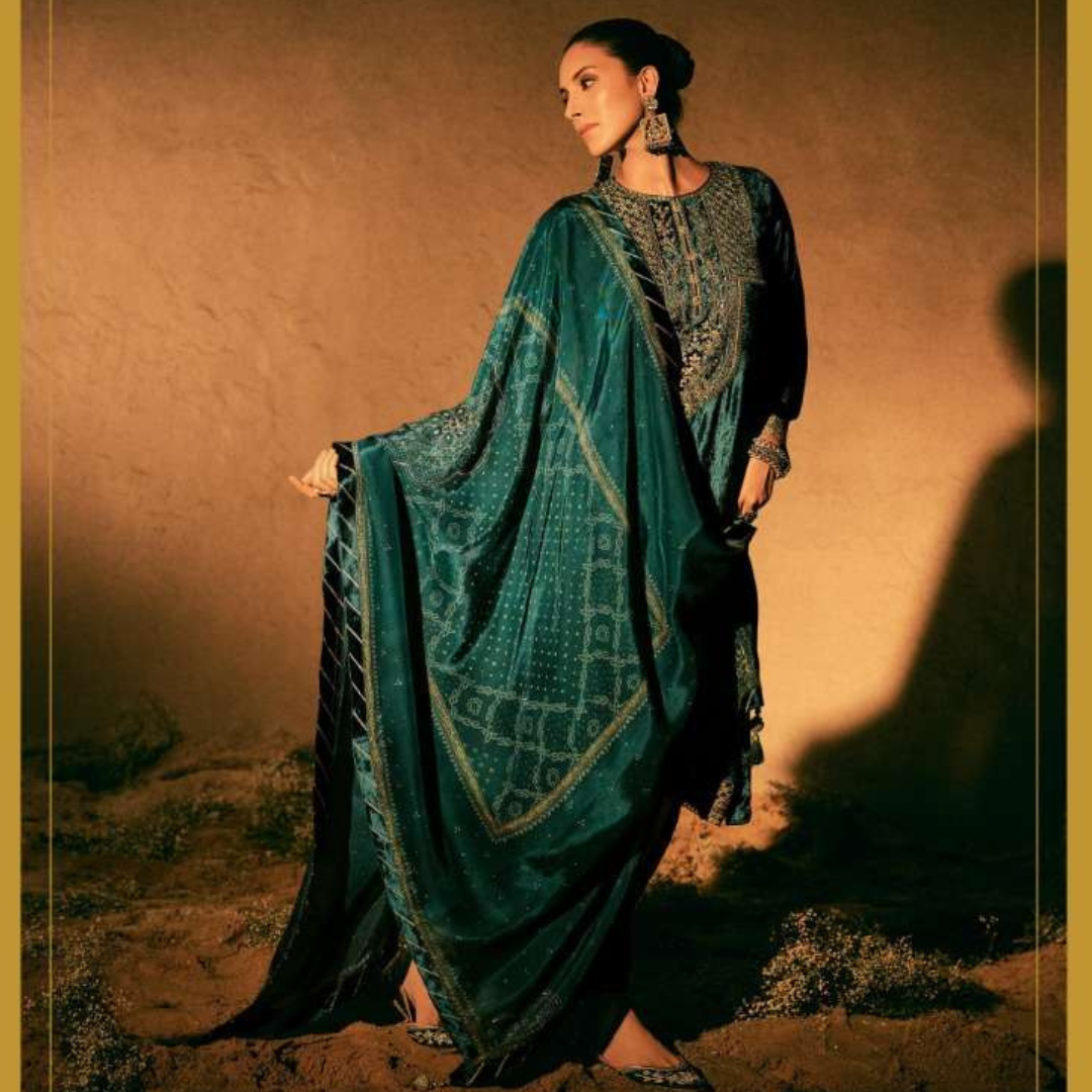 Velvet suit- Green- E094