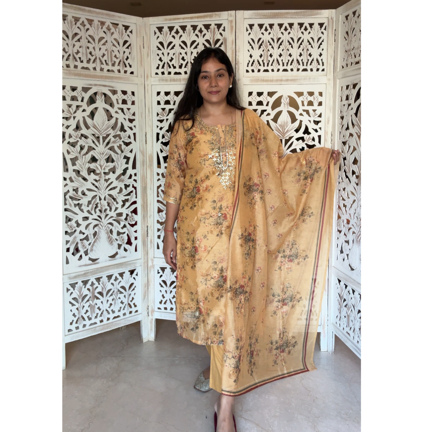 Chanderi suit-  R244