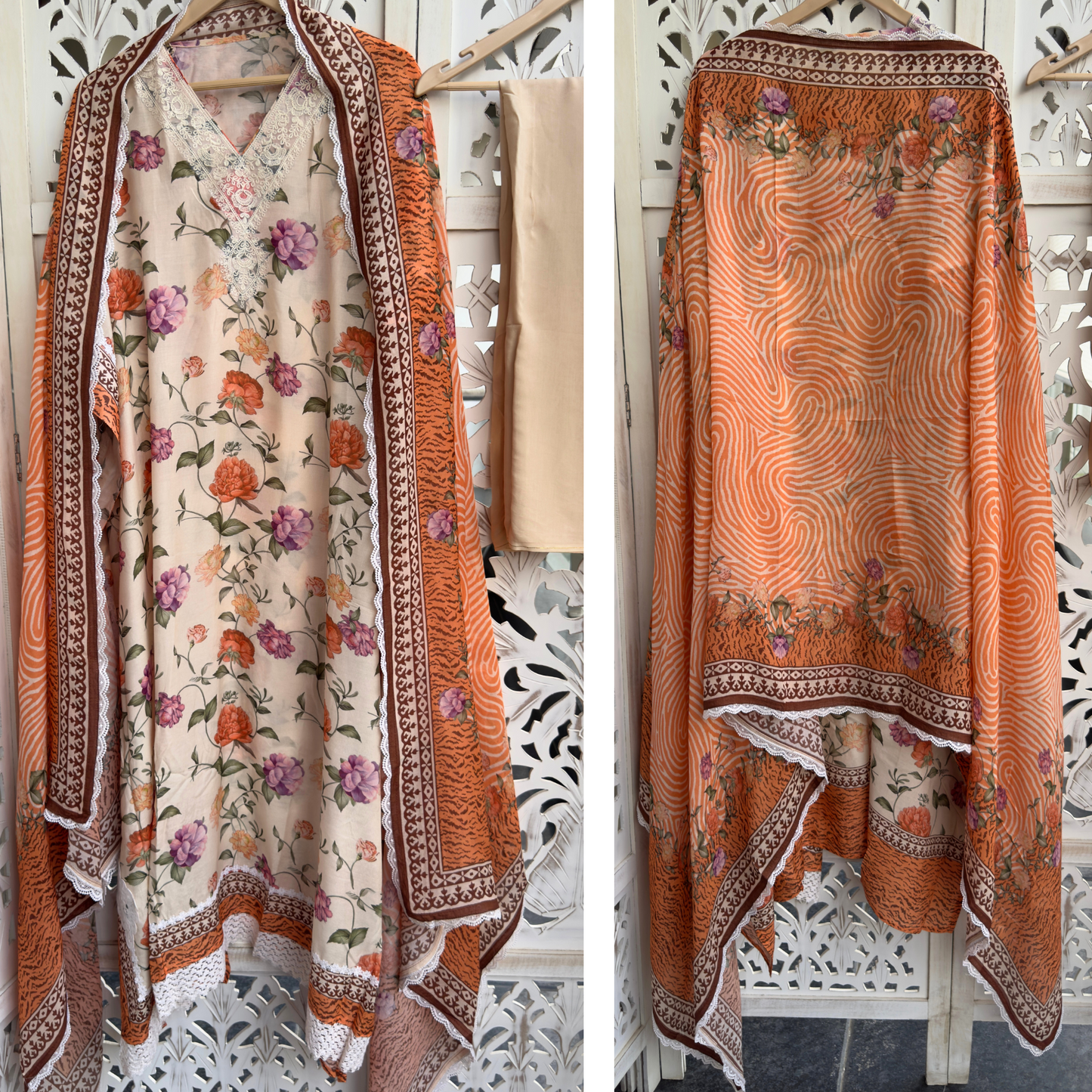 Unstitched Kaftan-D209 OFF WHITE