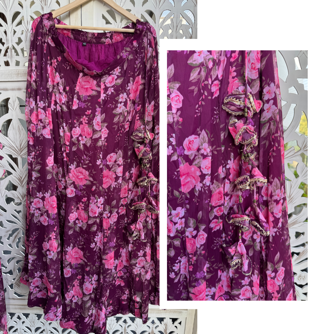 Chiffon lehanga choli Set- R063