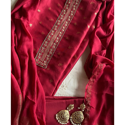 Silk jacquard suit- A099