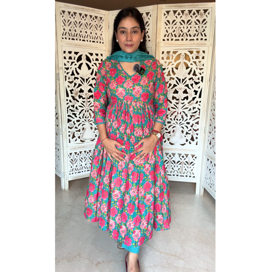 Cotton Anarakali Suit set- R080