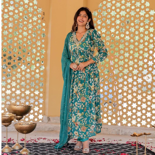 Chinon fabric nyra cut suit- R066