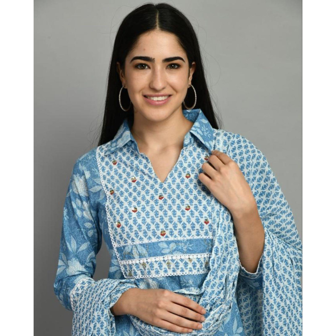 Cotton Suit with afghani pants-RE204