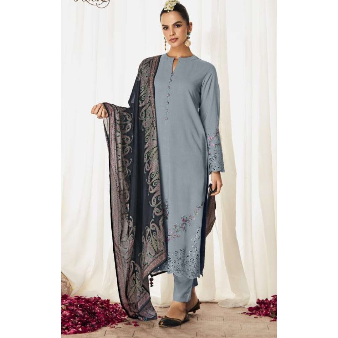 Modal Suit- grey black- D129