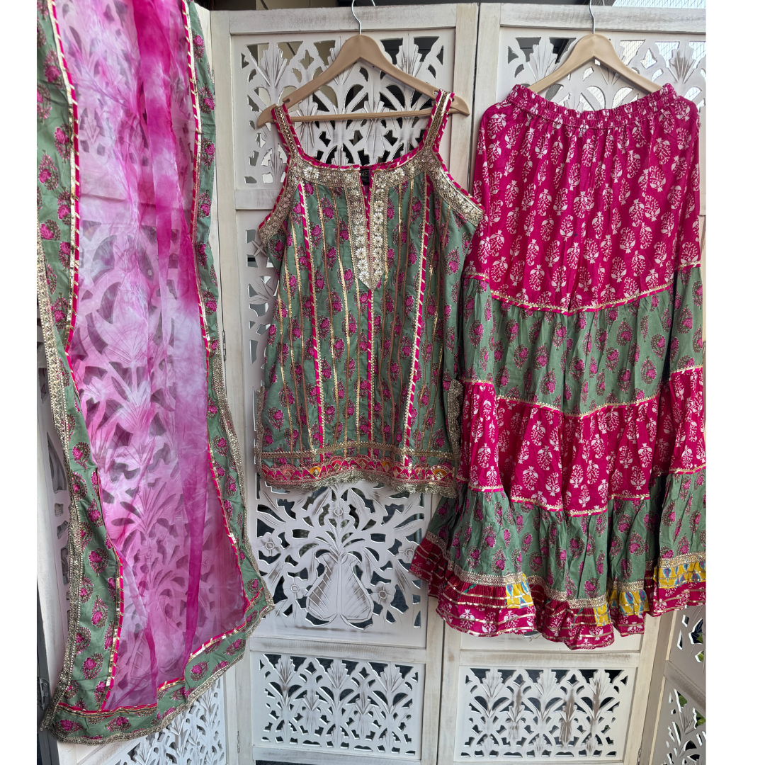 Cotton Sharara Set- R060