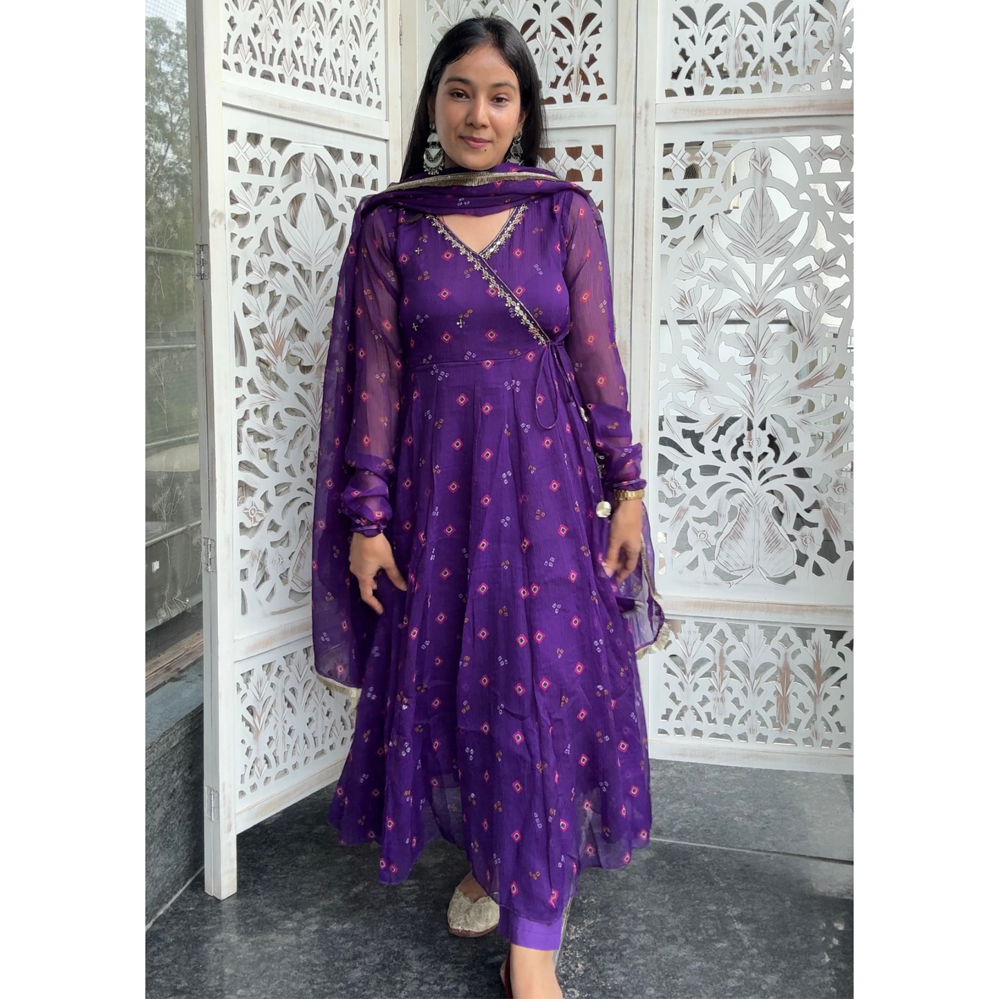 Chiffon fabric suit - R107